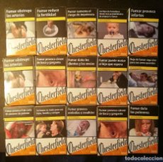 Paquetes de tabaco: LOTE 15 CAJETILLAS VACIAS CHESTERFIELD. Lote 238212480