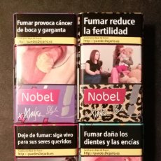 Paquetes de tabaco: (LOTE 2) 4 CAJETILLAS VACIAS NOBEL STYLE BY ALASKA (ABRIL/2021). Lote 271889088