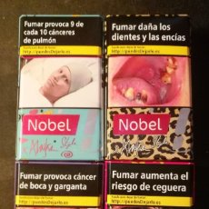Paquetes de tabaco: (LOTE 6) 4 CAJETILLAS VACIAS NOBEL STYLE BY ALASKA (ABRIL/2021). Lote 271889348