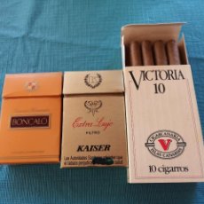 Paquetes de tabaco: CAJETILLAS ANTIGUAS DE TABACO BONCALO KAISER Y VICTORIA 10. Lote 302602463
