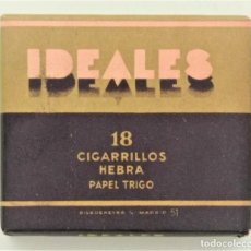 Paquetes de tabaco: PAQUETE DE TABACO IDEALES, EN EXCELENTE ESTADO, DE 18 CIGARRILLOS HEBRA PAPEL TRIGO (AÑOS 70)