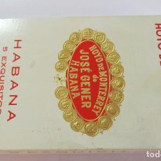 Paquetes de tabaco: HISTORIA DE CUBA-PAQUETE TABACO 1959 HOYO DE MONTERREY JOSE GENER. Lote 324322963