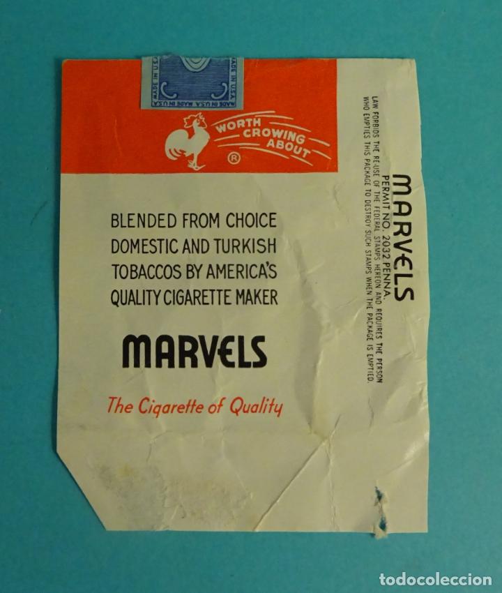 Paquetes de tabaco: RECORTE DE ENVOLTORIO PAQUETE DE TABACO. MARCA MARVELS - Foto 1