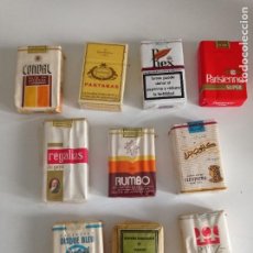 Paquetes de tabaco: LOTE DE 10 ANTIGUOS PAQUETES DE TABACO LLENOS SIN ABRIR. Lote 331055998