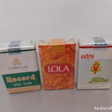 Paquets de cigarettes: TABACO RECORD, LOLA, EXTRA 46. Lote 361726405