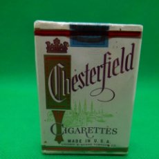 Paquetes de tabaco: ANTIGUO PAQUETE DE TABACO CHESTERFIELD CIGARRILLOS CIGARETTES - MADE IN USA -. Lote 340965348