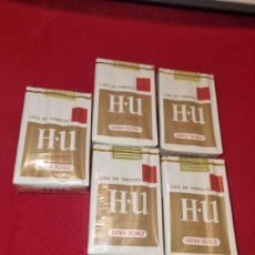Paquetes de tabaco: LOTE 5 PAQUETES DE TABACO H U PRECINTAFOS .SIN ABRIR. Lote 372101676