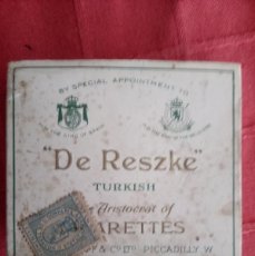 Paquetes de tabaco: CAJA CIGARROS INGLESA DE RESZKE FILTER CIGARETTES ARISTOCRAT COMPLETA.. Lote 402426214