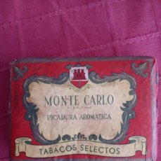 Paquetes de tabaco: ANTIGUO CUARTERON DE TABACO DE GIBRALTAR, ALFRED VASQUEZ, FABRICA DE TABACOS MONTECARLO, FLOR FINA. Lote 402445374