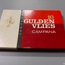 Paquetes de tabaco: CAJA DE PUROS. 10 GULDEN VLIES. CAMPANA. VITOLAS DE TOREROS. MEDIDAS: 18 X 12 X 2 CM