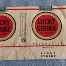 Paquetes de tabaco: ANTIGUO ENVOLTORIO PAQUETE DE TABACO LUCKY STRIKE ORIGINAL