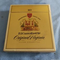 Paquetes de tabaco: ANTIGUO ENVOLTORIO PAQUETE DE TABACO P.J. CARROLL ORIGINAL