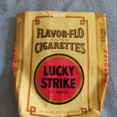 Paquetes de tabaco: ANTIGUO ENVOLTORIO PAQUETE DE TABACO LUCKY STRIKE FALVOR FLO ORIGINAL