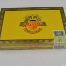 Paquetes de tabaco: ALVARO. CAJA DE PUROS, 1960-70'S. CAJA DE TABACO PRECINTADA.