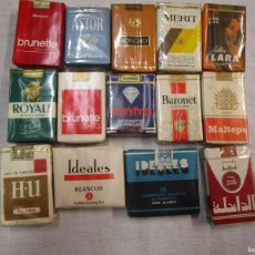 Paquetes de tabaco: LOTE 14 CAJETILLAS TABACO CIGARRILLOS SIN ABRIR - 60/70,S - DIFERENTES MARCAS, EXCELENTE + INFO
