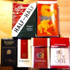 Paquetes de tabaco: LOTE DE 5 PAQUETES VACÍOS DE TABACO AÑOS 70