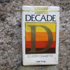 Paquetes de tabaco: CAJETILLA PAQUETE TABACO CIGARRILLOS SIN ABRIR ' DECADE ' USA, CAJA BLANDA. - 70,S + INFO