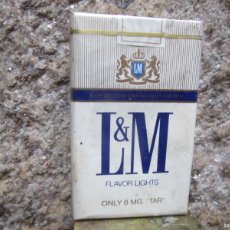 Paquetes de tabaco: CAJETILLA PAQUETE TABACO CIGARRILLOS SIN ABRIR ' L&M ' USA, CAJA BLANDA. - 70,S + INFO