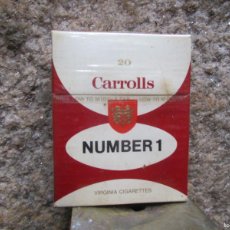 Paquetes de tabaco: CAJETILLA PAQUETE TABACO CIGARRILLOS SIN ABRIR ' CARROLLS NUMBER 1 ' IRLANDA, CAJA DURA 70,S + INFO