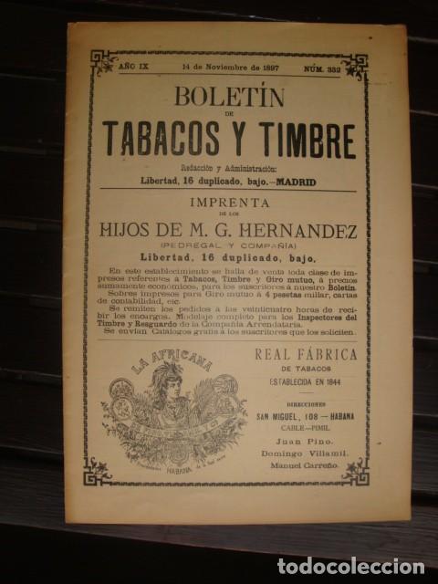 Paquetes de tabaco: BOLETIN TABACOS Y TIMBRES 1.897 - Foto 1