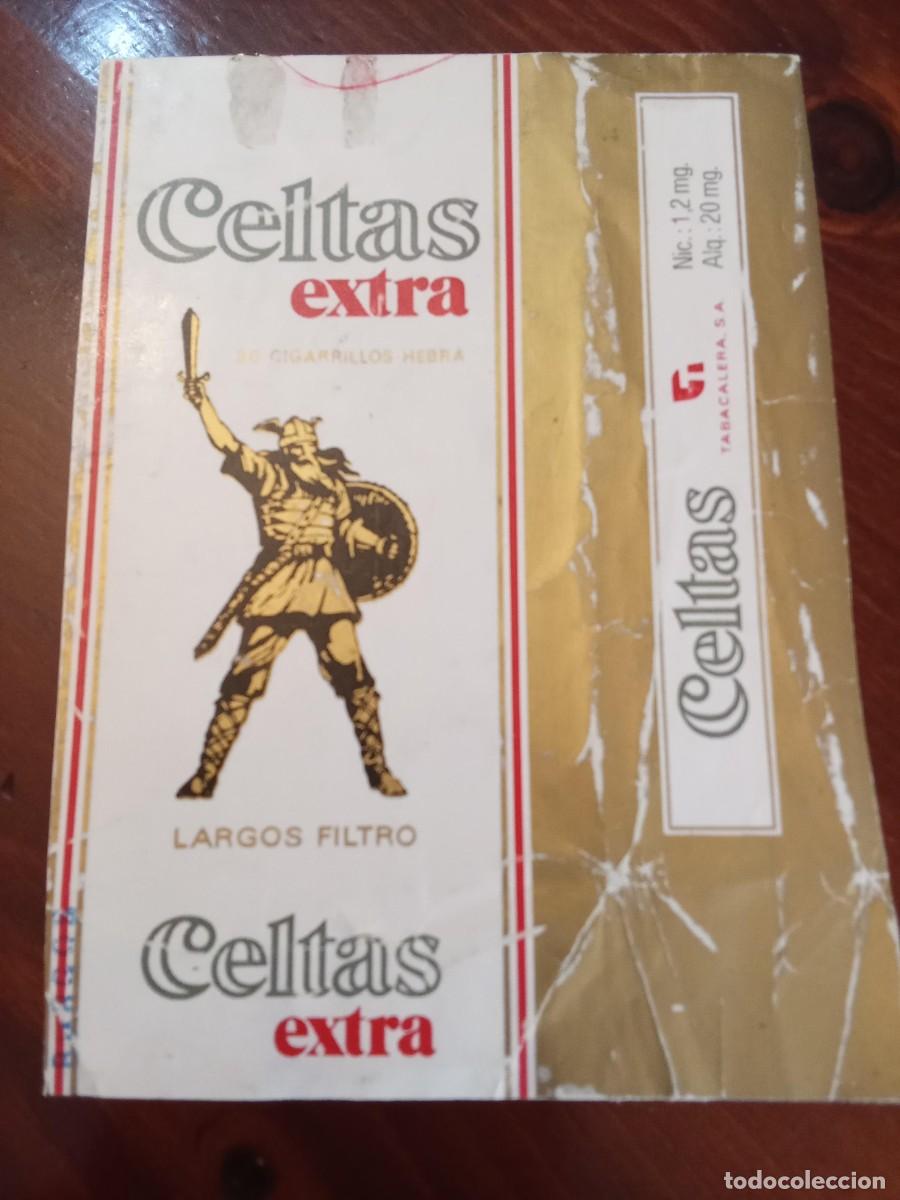 Paquetes de tabaco: Recorte cajetilla tabaco Celtas extra Largos con filtro Tabacalera ca 1993