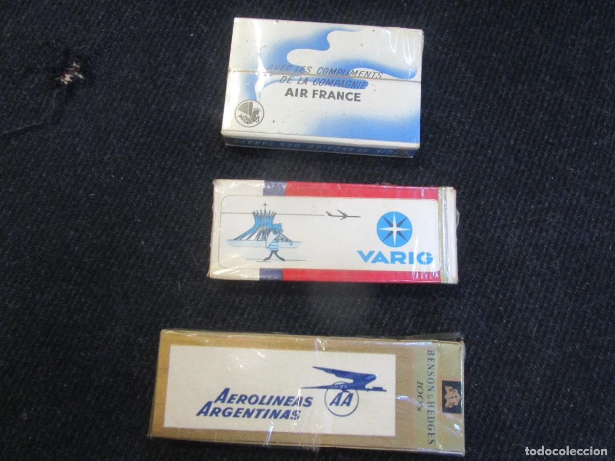 Paquetes de tabaco: AVIACION COMERCIAL 70&acute;s 3 CAJETILLAS TABACO OBSEQUIO A BORDO. VARIG AIR FRANCE AEROLINEAS ARGENTINAS