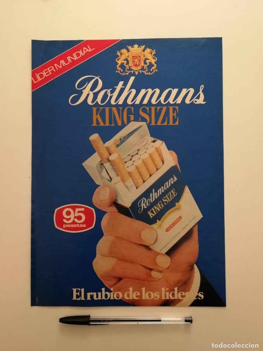 Paquetes de tabaco: ANTIGUO ANUNCIO ENCARTONADO -A4- Rothmans KING SIZE - TABACO - PUBLICIDAD LAMINA