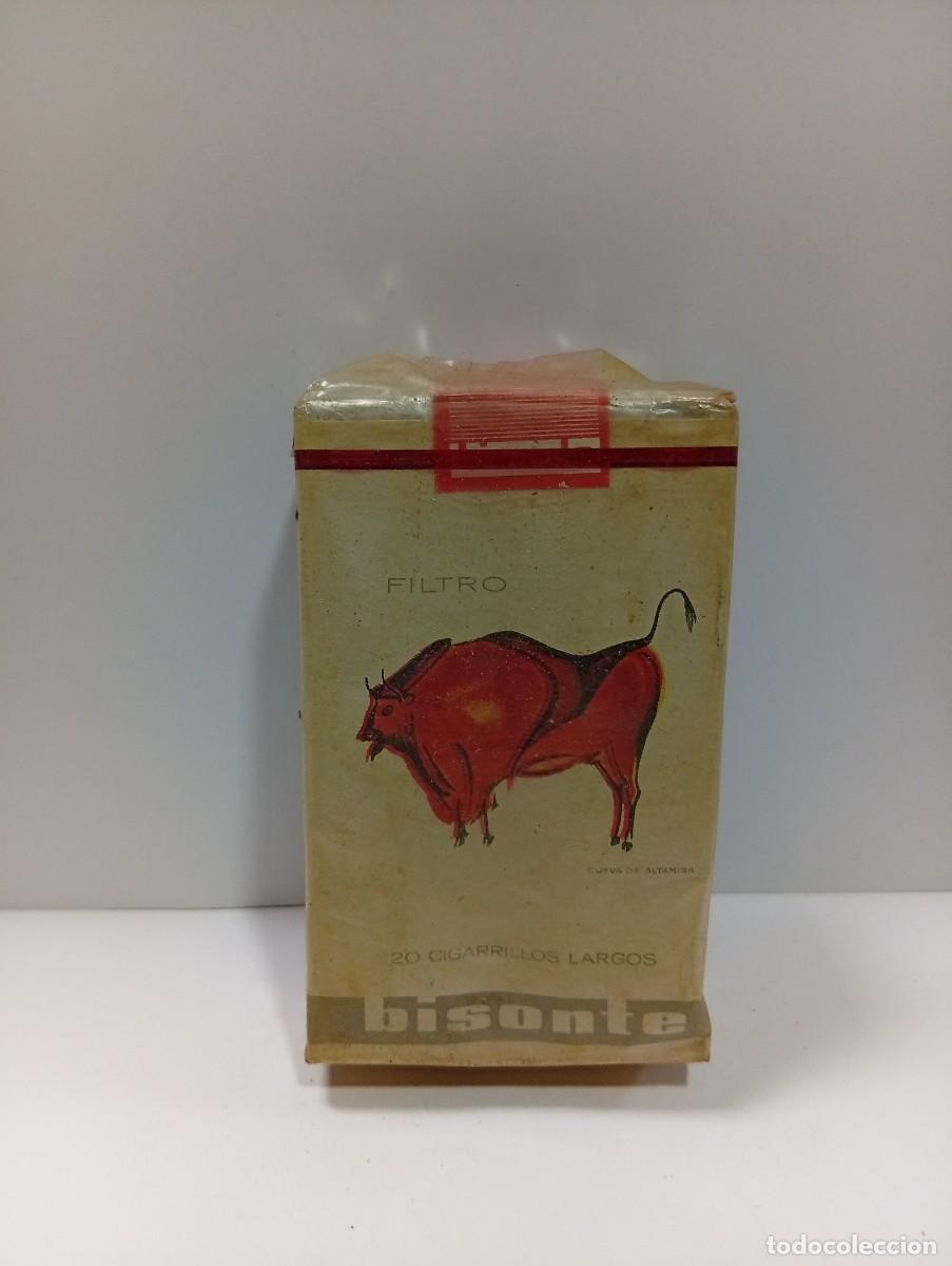 Paquetes de tabaco: PAQUETE DE TABACO. BISONTE. CERRADO. 20 CIGARRILLOS LARGOS. FILTRO. TABACALERA, S.A.