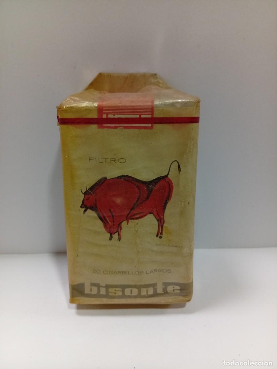 Paquetes de tabaco: PAQUETE DE TABACO. BISONTE. CERRADO. 20 CIGARRILLOS LARGOS. FILTRO. TABACALERA, S.A.