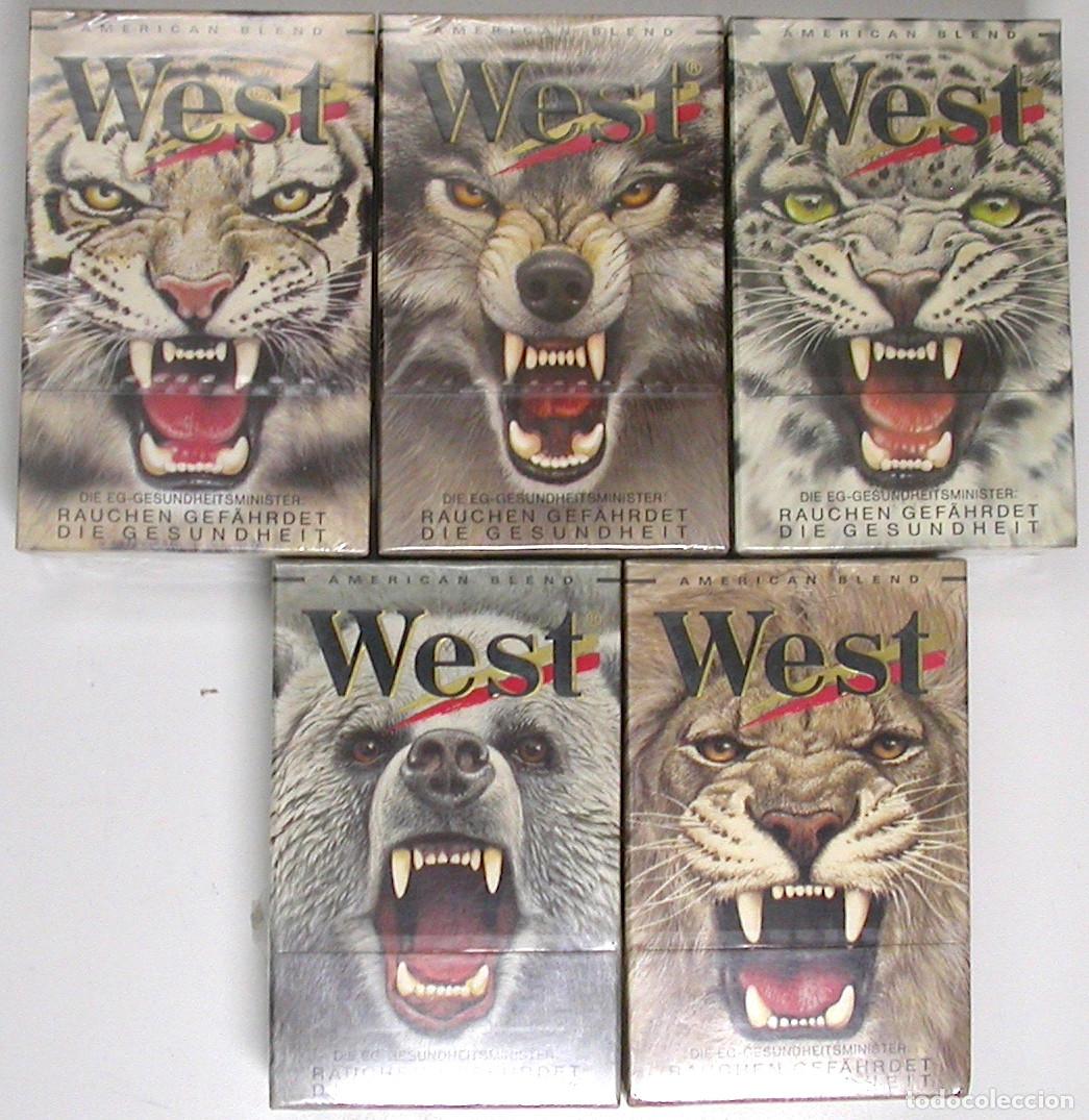 Paquetes de tabaco: West Lights 5 unopened cigarette packs, sealed