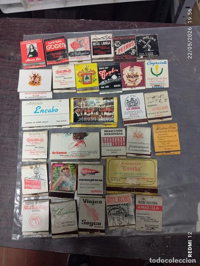 Paquetes de tabaco: LOTE 30 CAJAS DE CERILLAS BURGOS Y PROVIENCIA