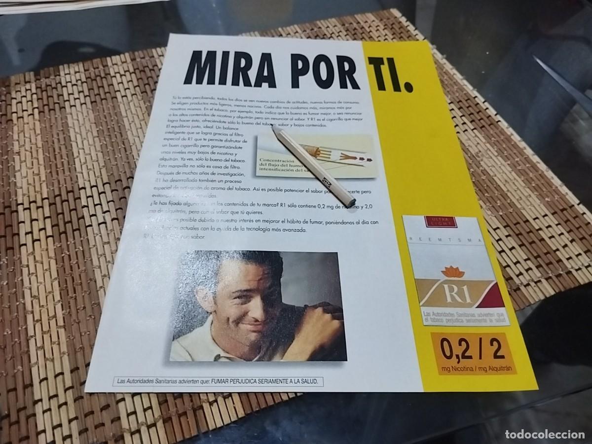 Paquetes de tabaco: PAQUETE TABACO R1 ANUNCIO PUBLICIDAD REVISTA 1995 BONITO PARA ENMARCAR