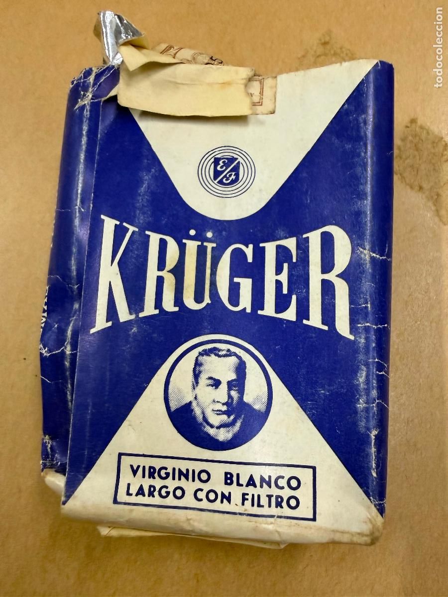 Paquetes de tabaco: Antiguo paquete de tabaco, cajetilla, KRUGER. Muy curioso. Mide unos 5,5x8,5x2cms