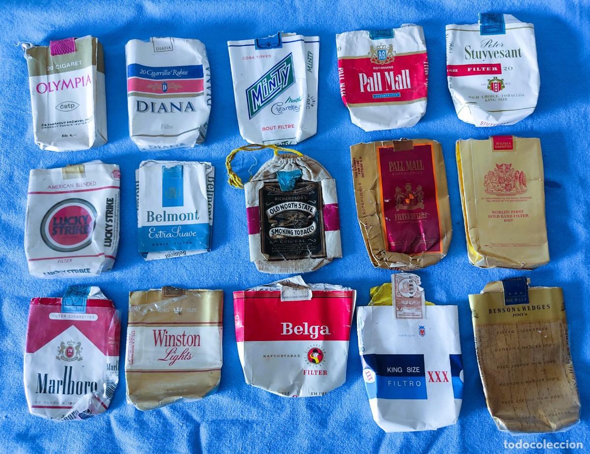 Paquetes de tabaco: LOTE DE 15 PAQUETES DE TABACO ANTIGUOS DIFERENTES MARCAS IDEAL COLECCIONISTAS