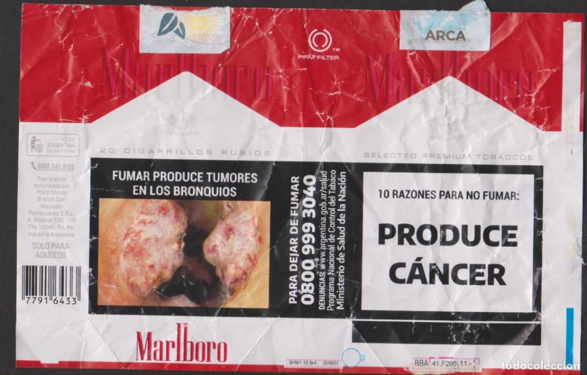 Paquetes de tabaco: envoltorio paquete cigarrillos MARLBORO ARGENTINA blando papel abierto cigarrettes SOY.YO