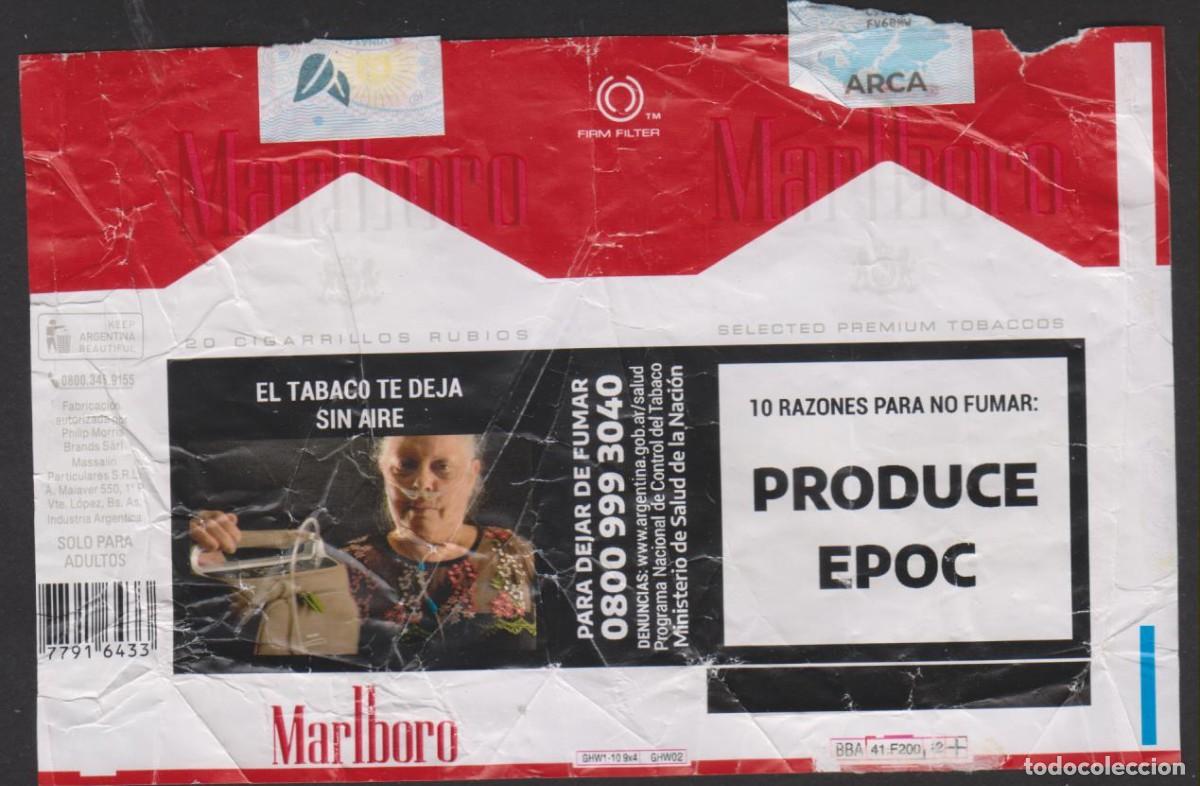 Paquetes de tabaco: envoltorio paquete cigarrillos MARLBORO ARGENTINA blando papel abierto cigarrettes SOY.YO