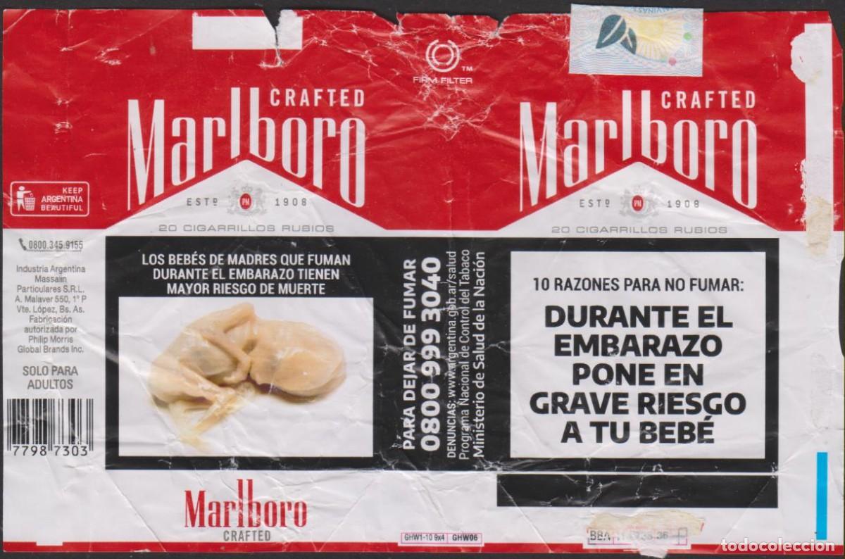 Paquetes de tabaco: envoltorio paquete cigarrillos MARLBORO ARGENTINA blando papel abierto cigarrettes SOY.YO