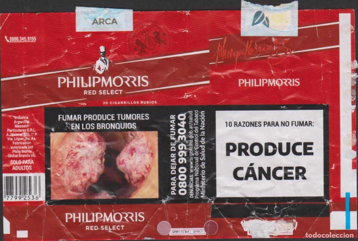Paquetes de tabaco: envoltorio paquete cigarrillos PHILIPMORRIS ARGENTINA blando papel abierto cigarrettes SOY.YO