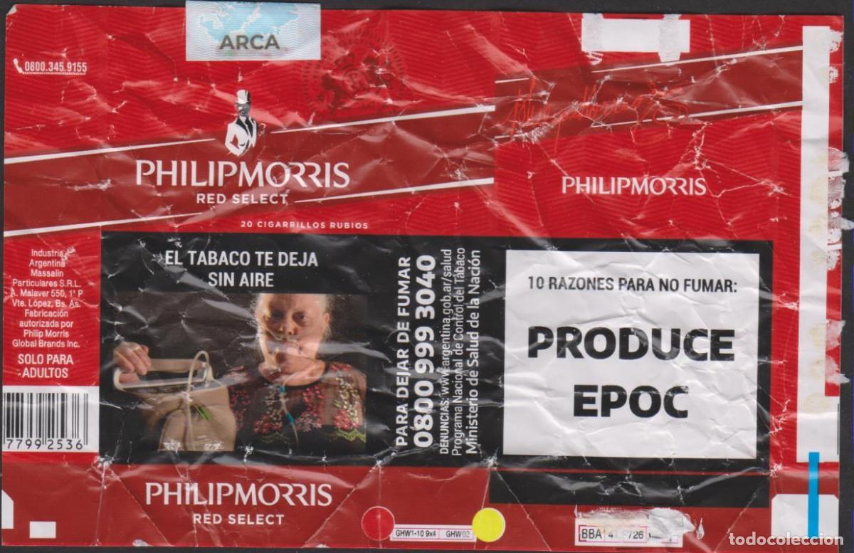 Paquetes de tabaco: envoltorio paquete cigarrillos PHILIPMORRIS ARGENTINA blando papel abierto cigarrettes SOY.YO