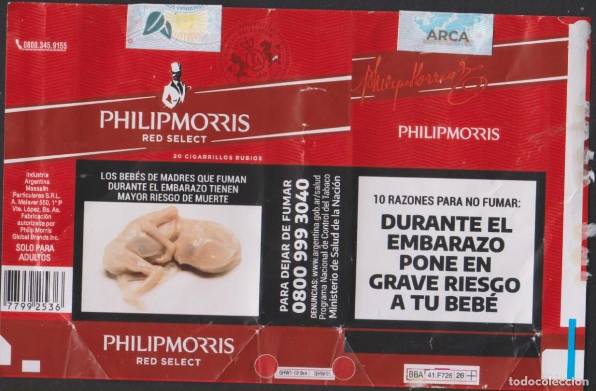 Paquetes de tabaco: envoltorio paquete cigarrillos PHILIPMORRIS ARGENTINA blando papel abierto cigarrettes SOY.YO