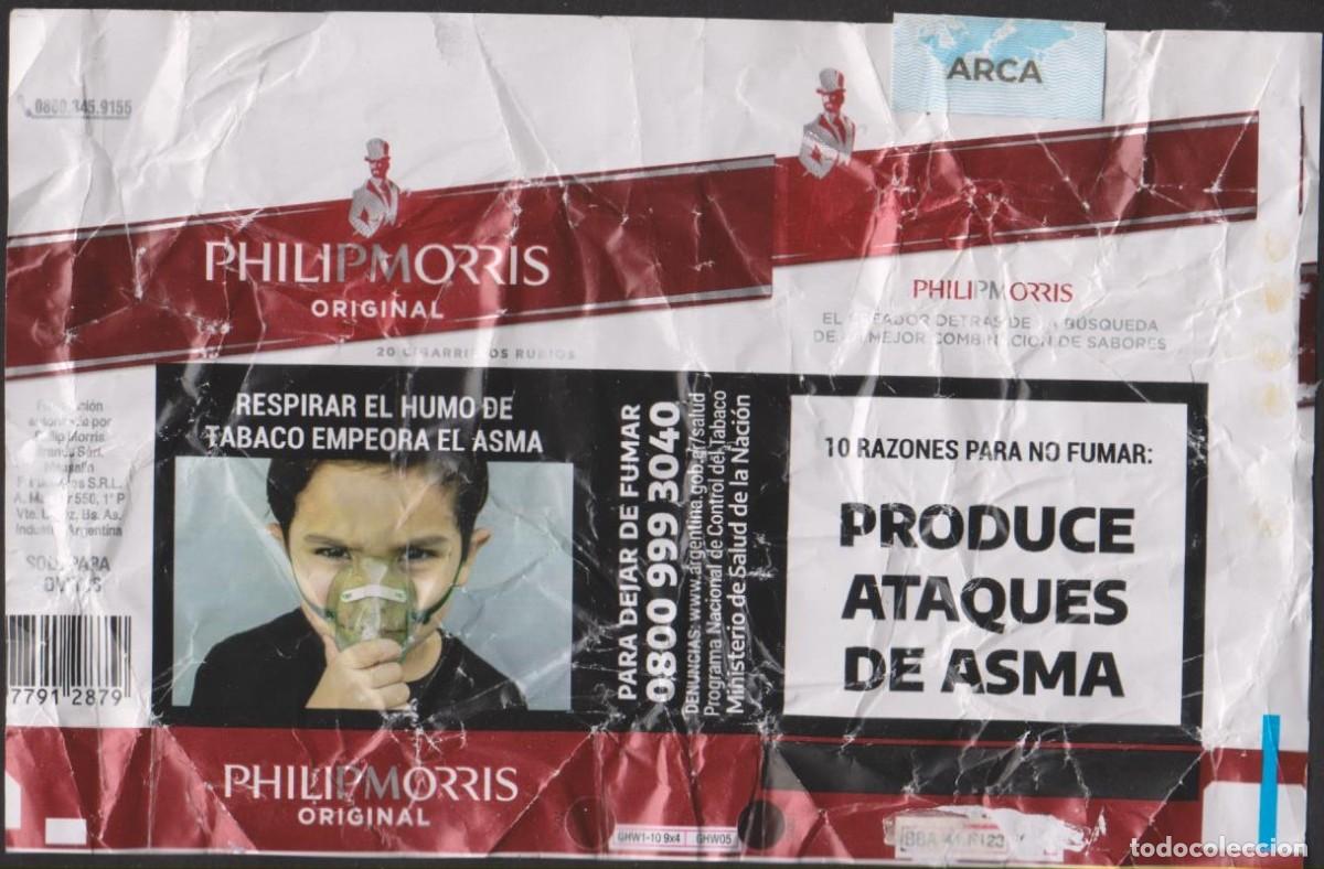 Paquetes de tabaco: envoltorio paquete cigarrillos PHILIPMORRIS ARGENTINA blando papel abierto cigarrettes SOY.YO