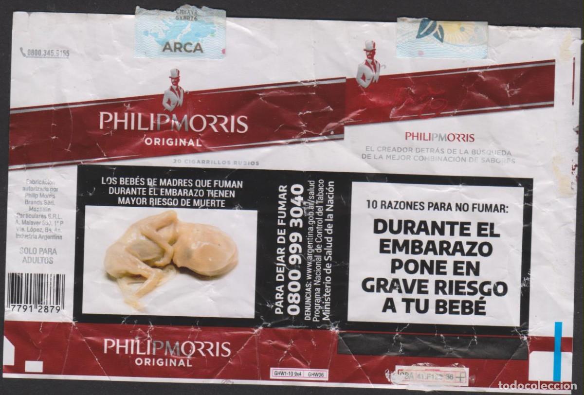 Paquetes de tabaco: envoltorio paquete cigarrillos PHILIPMORRIS ARGENTINA blando papel abierto cigarrettes SOY.YO