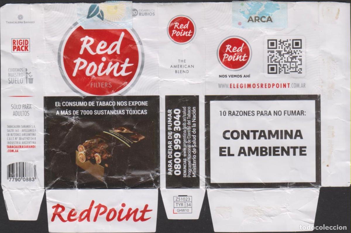 Paquetes de tabaco: envoltorio paquete cigarrillos RED POINT ARGENTINA blando papel abierto cigarrettes SOY.YO