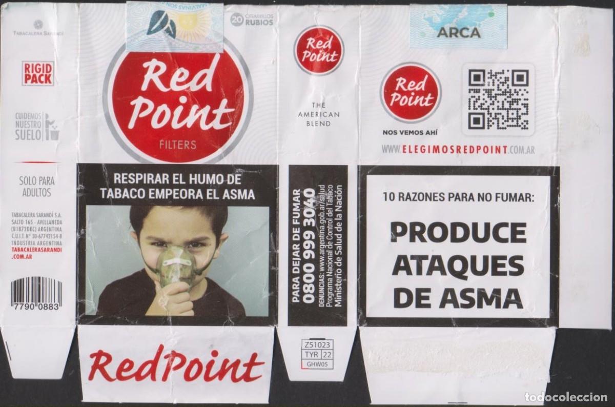 Paquetes de tabaco: envoltorio paquete cigarrillos RED POINT ARGENTINA blando papel abierto cigarrettes SOY.YO