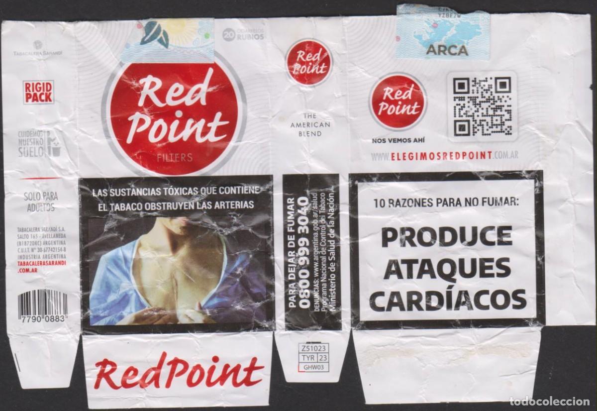 Paquetes de tabaco: envoltorio paquete cigarrillos RED POINT ARGENTINA blando papel abierto cigarrettes SOY.YO