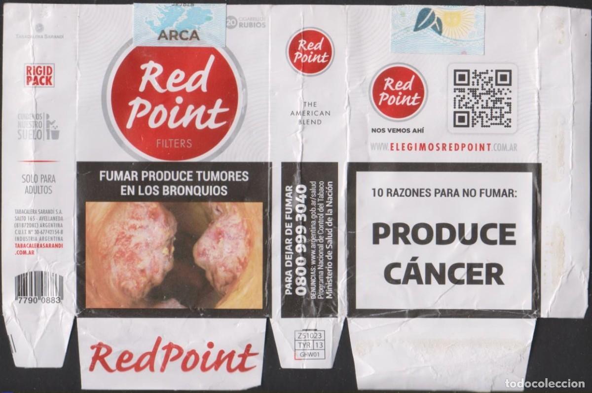Paquetes de tabaco: envoltorio paquete cigarrillos RED POINT ARGENTINA blando papel abierto cigarrettes SOY.YO