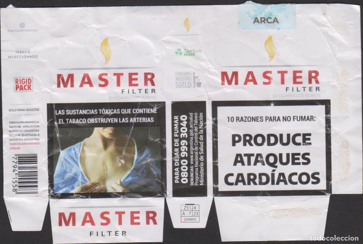 Paquetes de tabaco: envoltorio paquete cigarrillos MASTER ARGENTINA blando papel abierto cigarettes SOY.YO
