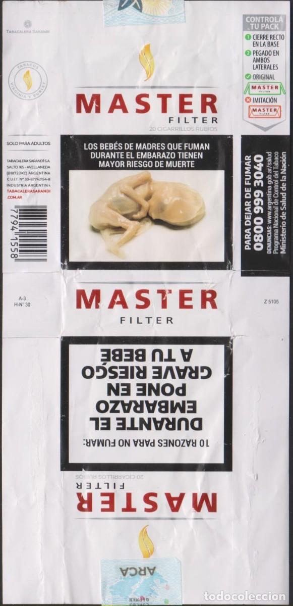Paquetes de tabaco: envoltorio paquete cigarrillos MASTER ARGENTINA blando papel abierto cigarettes SOY.YO
