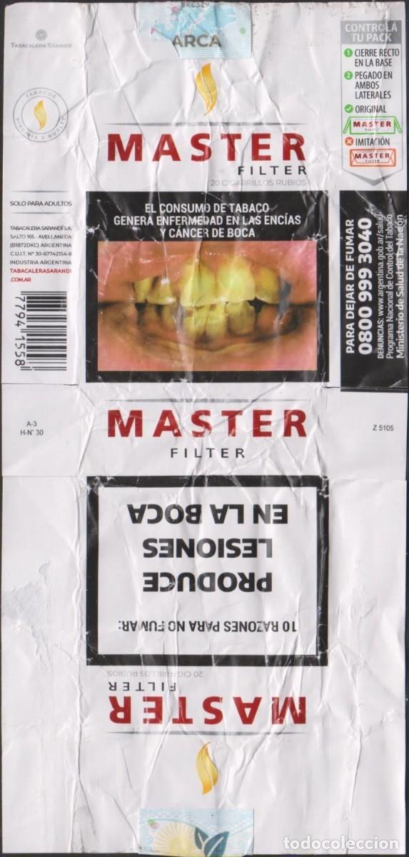 Paquetes de tabaco: envoltorio paquete cigarrillos MASTER ARGENTINA blando papel abierto cigarettes SOY.YO
