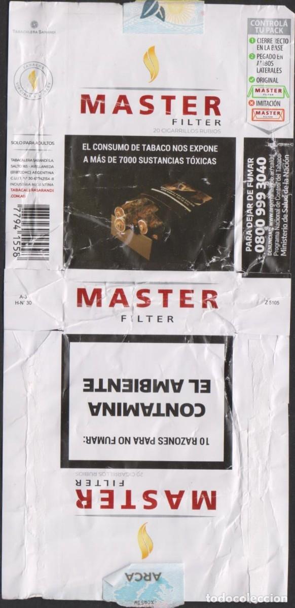 Paquetes de tabaco: envoltorio paquete cigarrillos MASTER ARGENTINA blando papel abierto cigarettes SOY.YO
